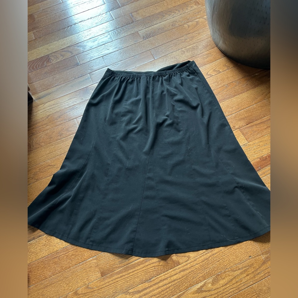 RQT Black Midi A-Line Skirt for Work, Size 1X - Picture 4 of 7